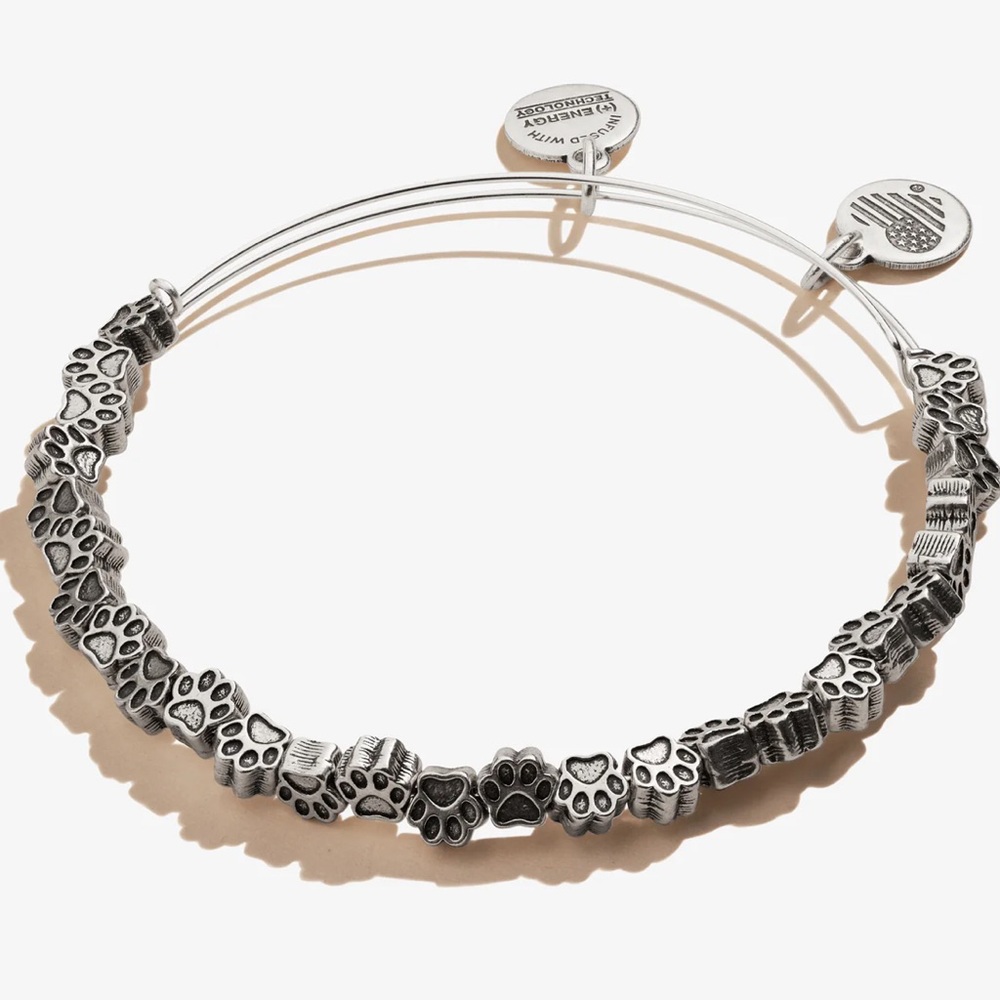 Alex + Ani Paw Print Beaded Bangle